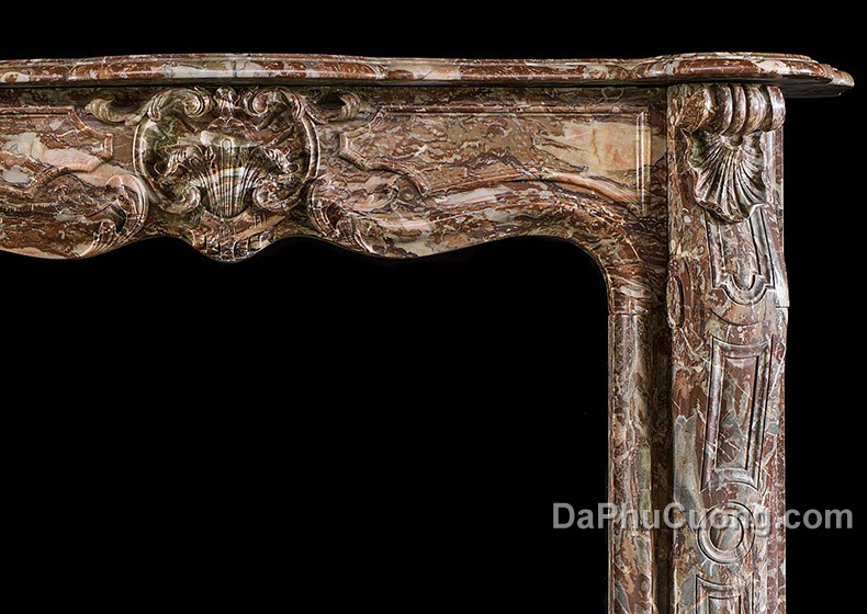 A-Rococo-style-Rouge-Royal-Marble-antique-chimneypiece-(2)