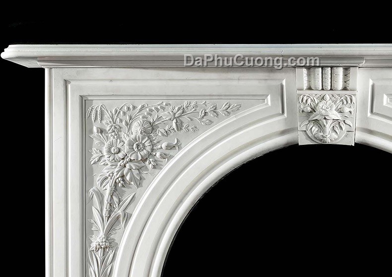 A-Victorian-arched-marble-antique-fireplace-(2)